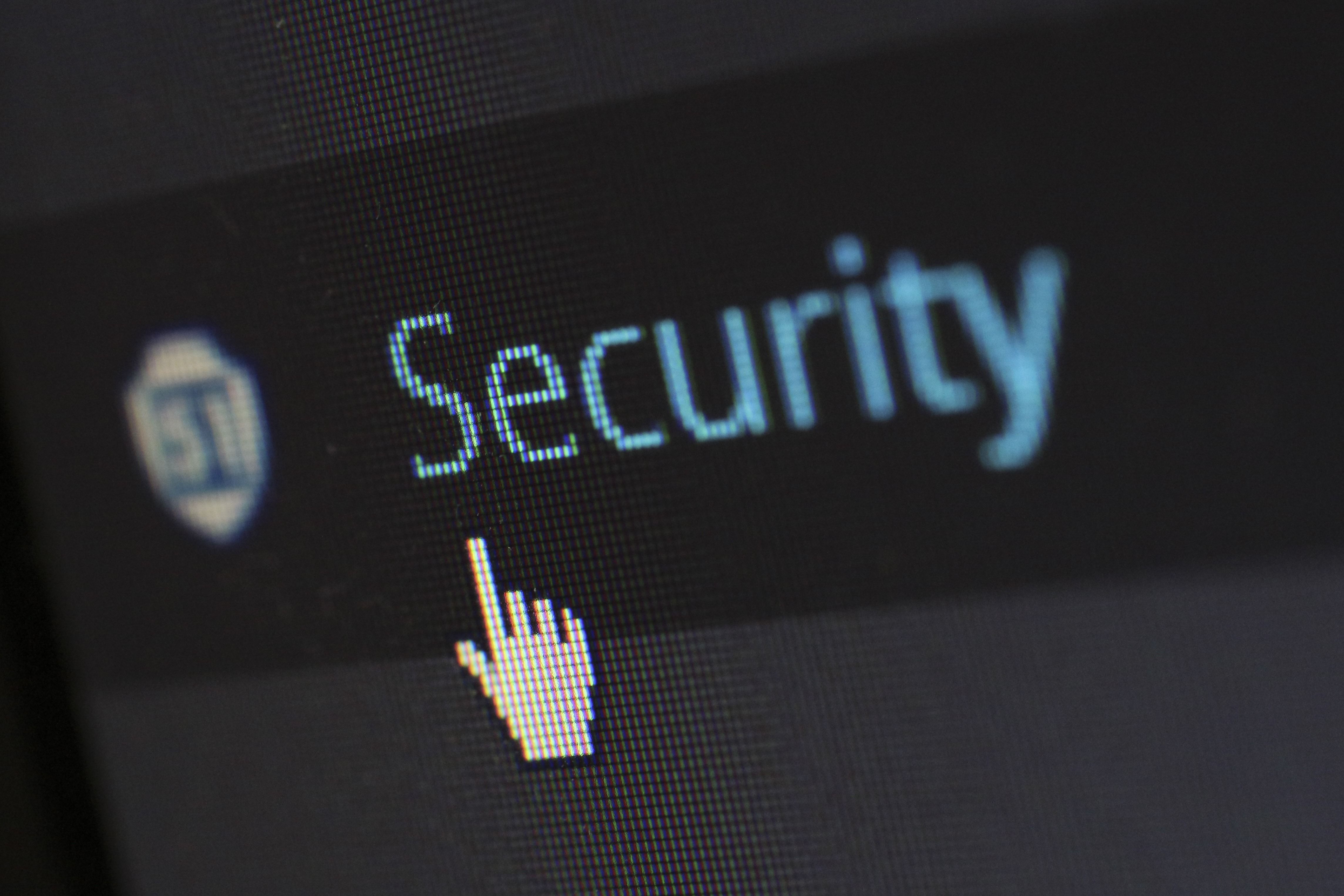 Close-up of a security warning displayed on a screen